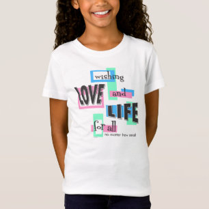Camisetas de niñas con un diseño colorido.