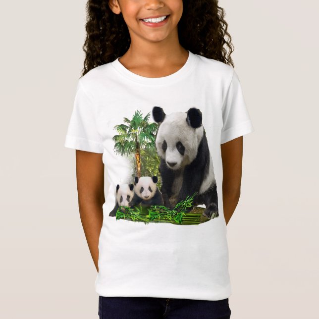 Camisetas de niñas de osos panda (Anverso)