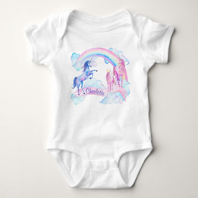 Camisetas de niñas unicornias personalizadas (Anverso)