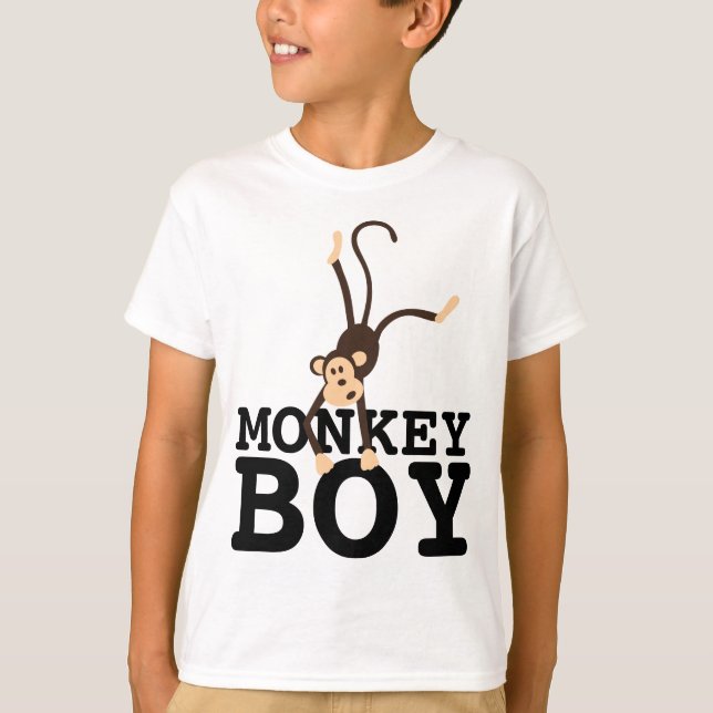 CAMISETAS DE NIÑOS DIVERTIDOS, NIÑO MONKEY (Anverso)