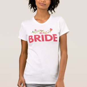 Camisetas De Novia Con Hermosas Flores Rosa
