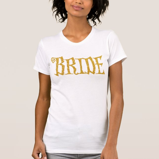 Camisetas De Novia De Oro Para La Fiesta De Hallow (Anverso)