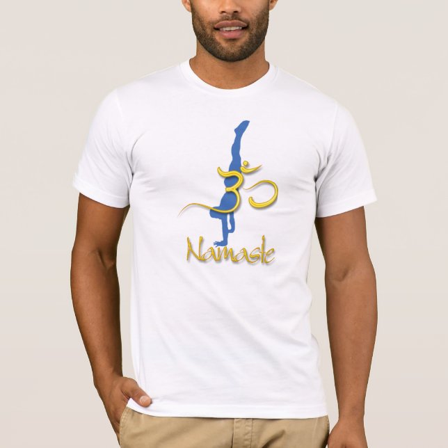 Camisetas de om namaste de handstand de postura de (Anverso)