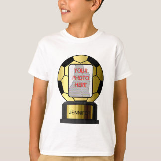 Camisetas de oro del balón de fútbol de la foto