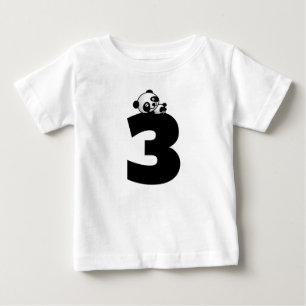 Camisetas de oso panda para cumpleaños de 3 años