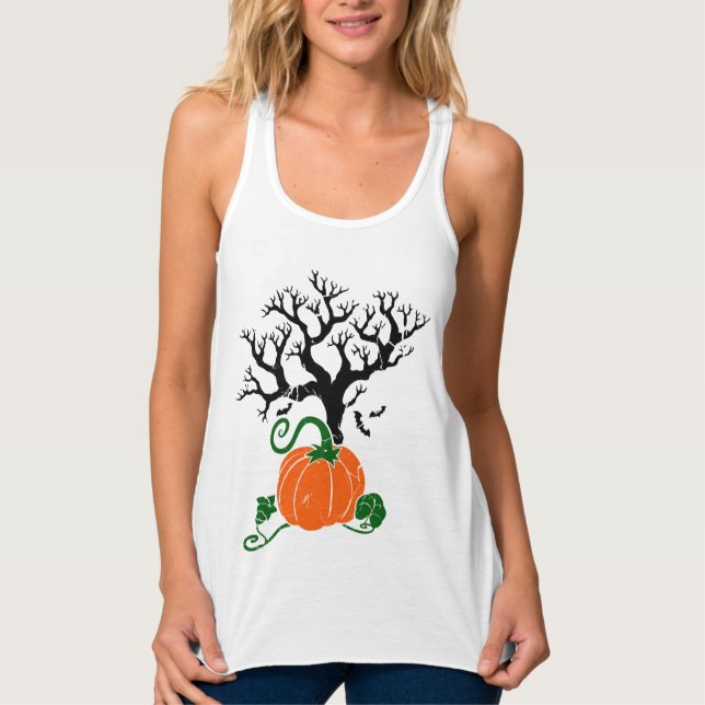 Camisetas de otoño del árbol de Halloween Sudadera (Anverso)
