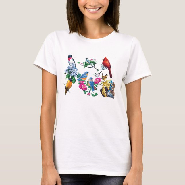 Camisetas de Pájaros de Jardín (Anverso)