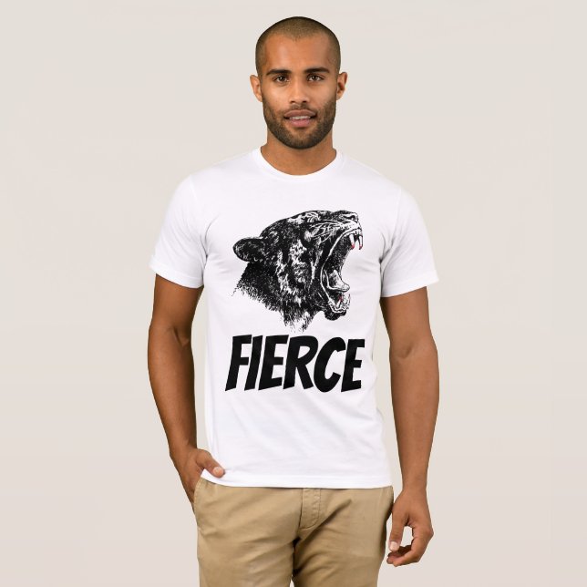Camisetas de pantera masculina, FIERCE (Anverso completo)
