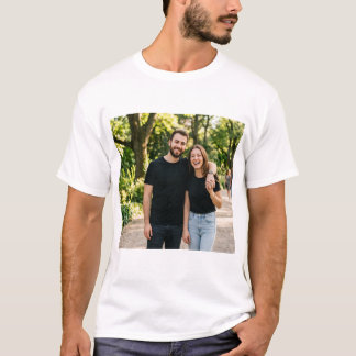 Camisetas de pareja a juego lisas en blanco negro 