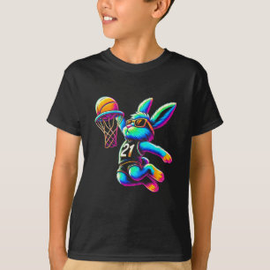 Camisetas de Pascua Bunny Dunking Sketll para niño