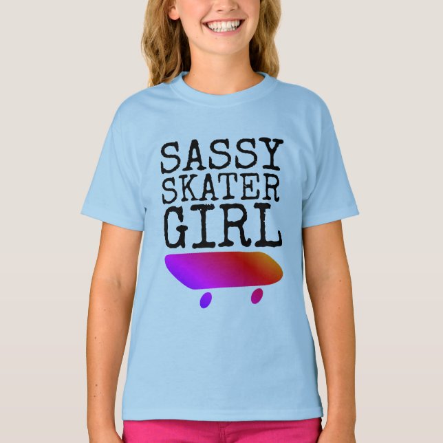 Camisetas de patinaje de chica descarada (Anverso)