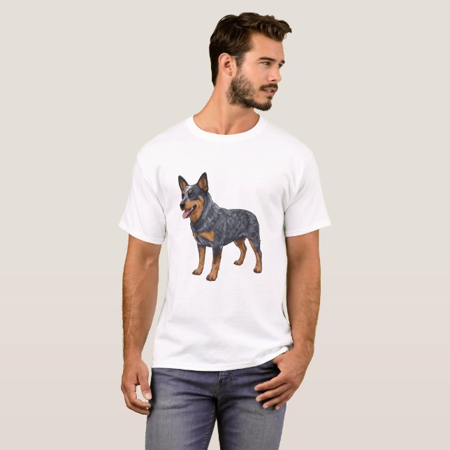 camisetas de perro de ganado australiano con heele (Anverso completo)