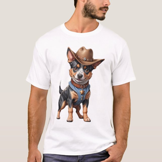 camisetas de perro de ganado australiano con heele (Anverso)