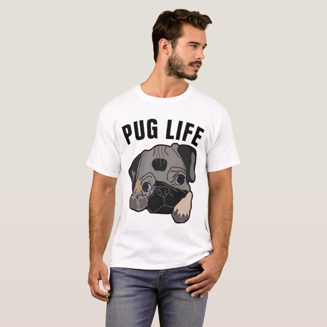 Camisetas de perro divertidas PUG LIFE (Anverso completo)