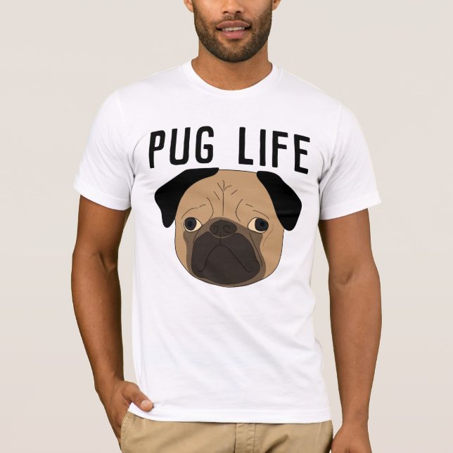 CAMISETAS DE perro divertidas PUG LIFE (Anverso)