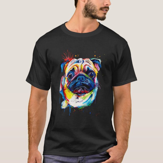 Camisetas de perro Pug de amor (Anverso)