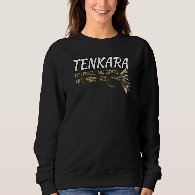 Camisetas de pesca de mosca negra de Tenkara (Anverso)