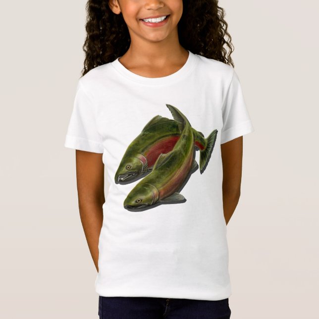 Camisetas de pesca de niños Coho Salmon camisetas  (Anverso)