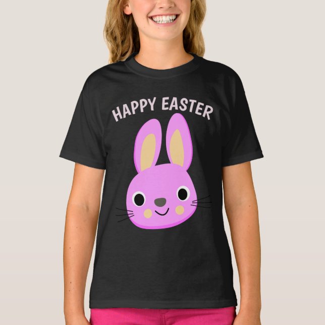 CAMISETAS DE PINK BUNNY EASTER PARA NIÑOS (Anverso)