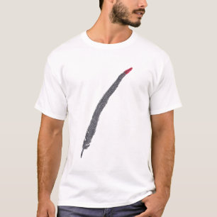 Camisetas de plumas de piel negra y roja