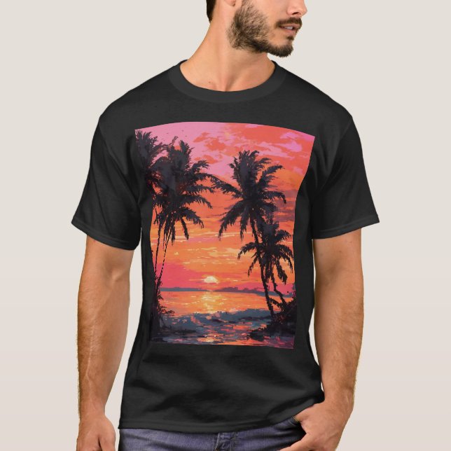 Camisetas de puesta de sol en la playa (Anverso)