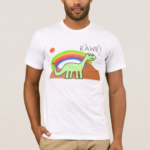 Camisetas de Rawr del arco iris de los adultos