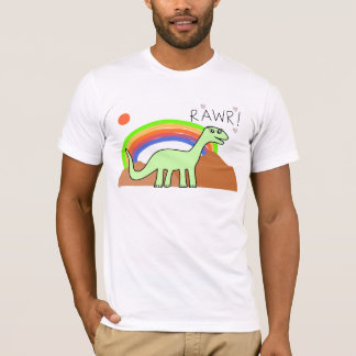 Camisetas de Rawr del arco iris de los adultos
