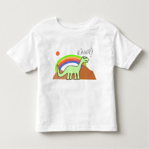 Camisetas de Rawr del arco iris de los niños