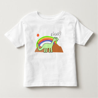 Camisetas de Rawr del arco iris de los niños