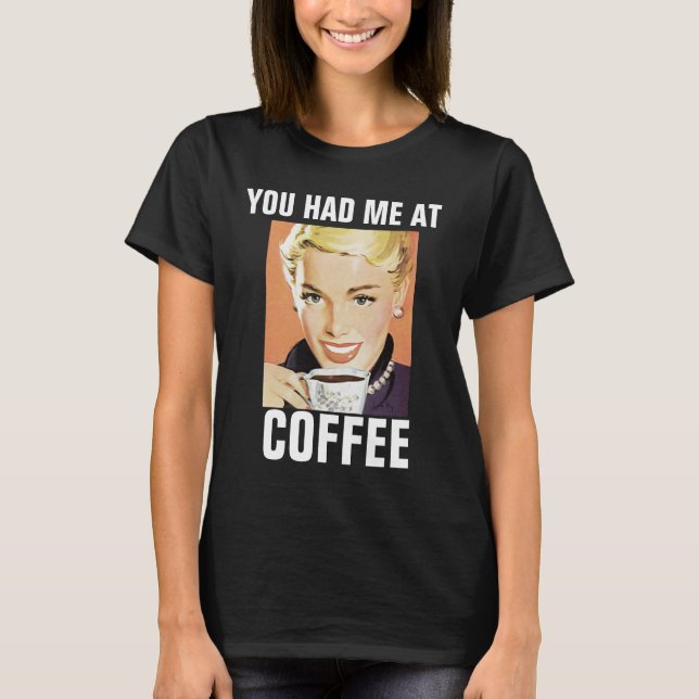 CAMISETAS DE RETRO DE CHICA DE CAFÉ (Anverso)