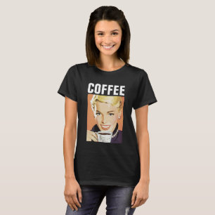 CAMISETAS DE RETRO DE CHICA DE CAFÉ