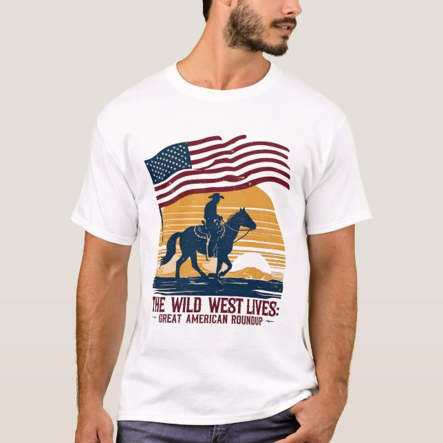 camisetas de rodeo, camisetas occidentales para ho (Anverso)