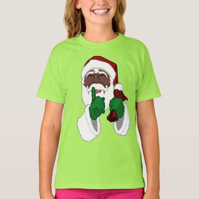 Camisetas de Santa Shirt africanas Chicas de Santa (Anverso)