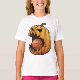 Camisetas de Scary Pumpkin Basketball Face