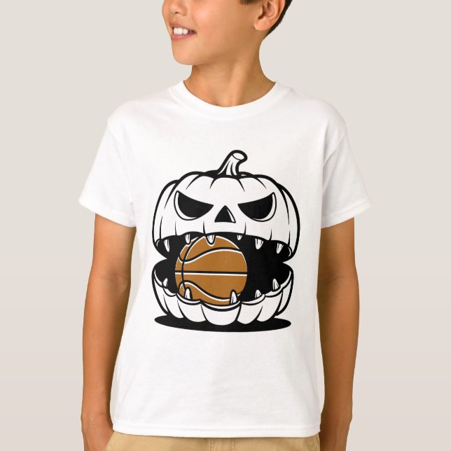 Camisetas de Scary Pumpkin Basketball Face (Anverso)