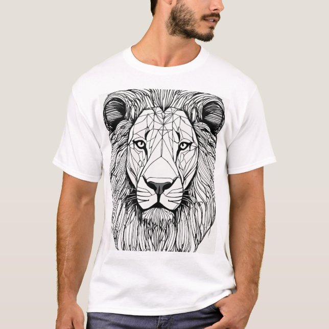 Camisetas de sketch de la silueta del león (Anverso)