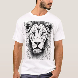 Camisetas de sketch de la silueta del león | Gráfi