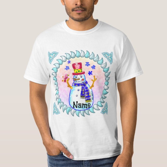 Camisetas de Snowman Bird Friend (Anverso)