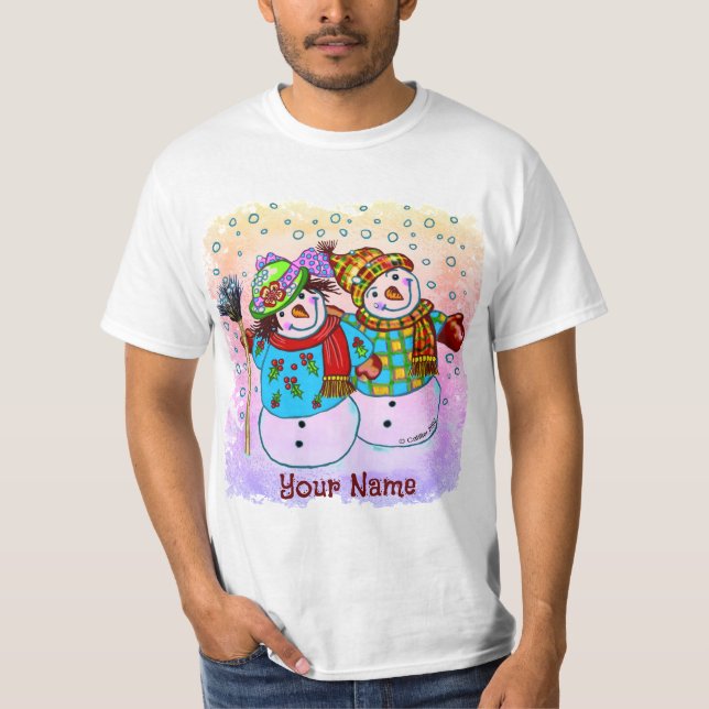 Camisetas de Snowman Couple (Anverso)