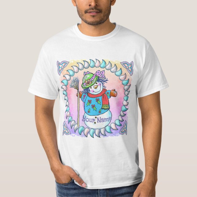 Camisetas de Snowy Lady Snowman (Anverso)