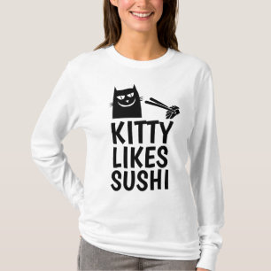 CAMISETAS DE SUSHI CAT, DIVERTIDO