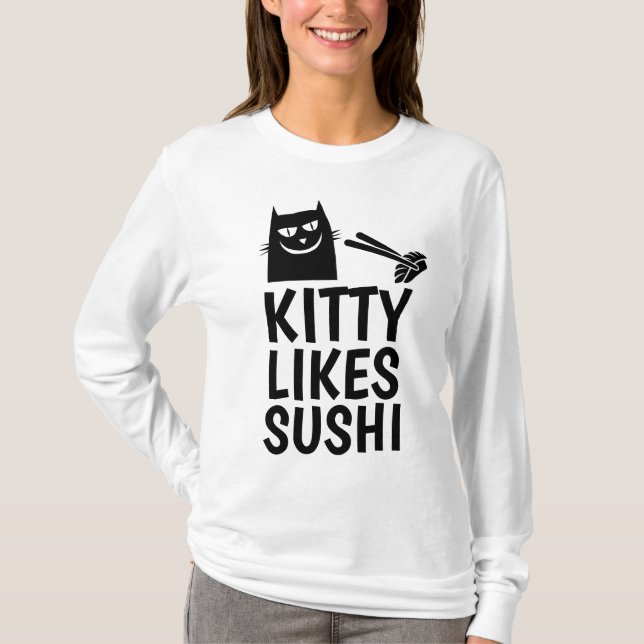 CAMISETAS DE SUSHI CAT, DIVERTIDO (Anverso)