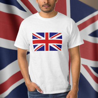 Camisetas de T con la bandera británica de Jack