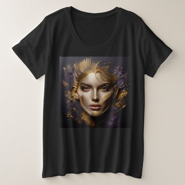 Camisetas De Tamaño Más Mujeres Con Expresión Art  (Anverso del diseño)