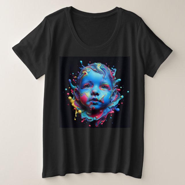 Camisetas De Tamaño Más Mujeres Con Expresión Art  (Anverso del diseño)