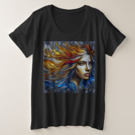 Camisetas De Tamaño Más Mujeres Con Expresión Art 