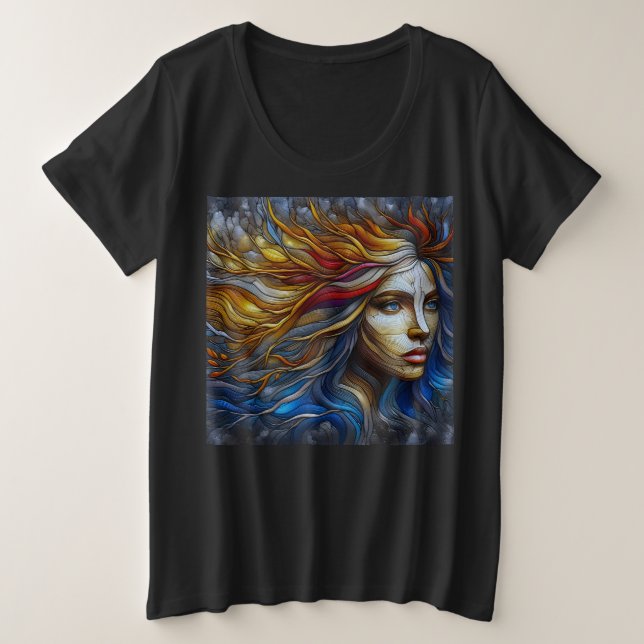 Camisetas De Tamaño Más Mujeres Con Expresión Art  (Anverso del diseño)
