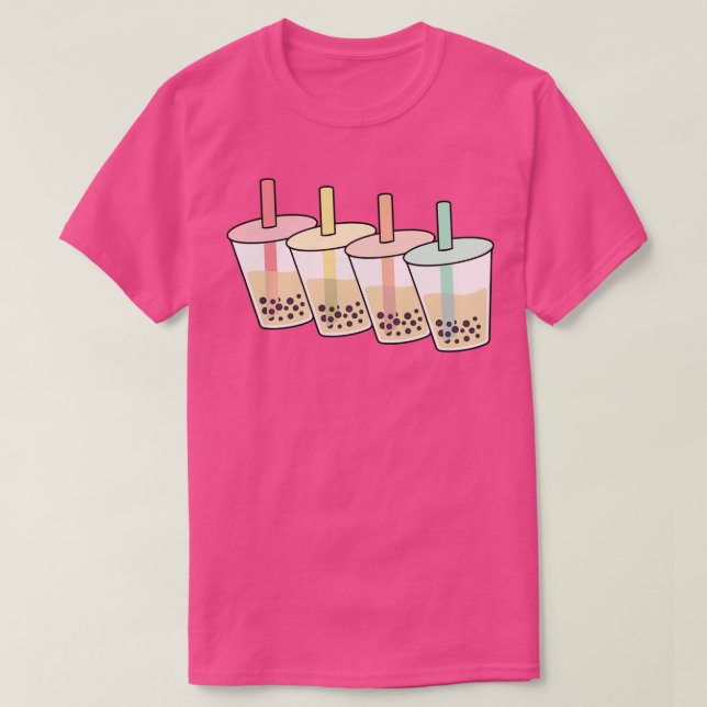 Camisetas de té de burbuja retro mujeres camisetas (Diseño del anverso)