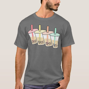 Camisetas de té de burbuja retro mujeres camisetas