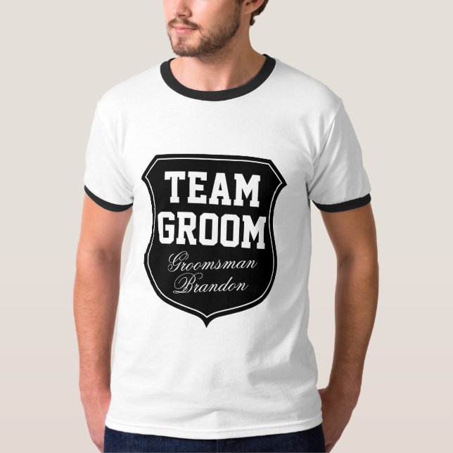 Camisetas de Team Groom para la fiesta de bodas (Anverso)